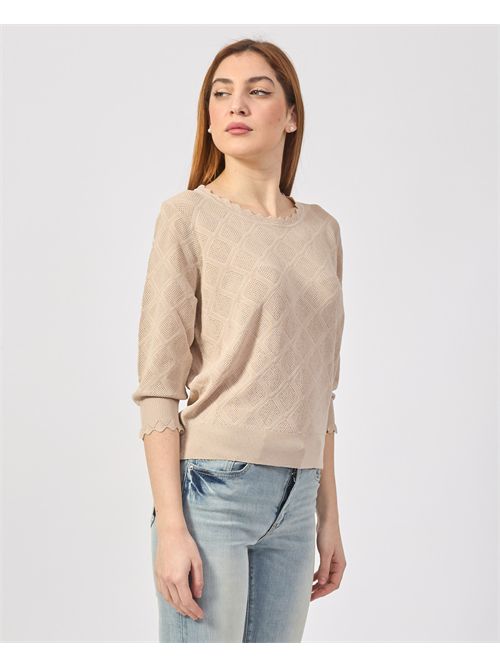 Pull à col rond perforé Yes Zee YES ZEE | M437-BR000212